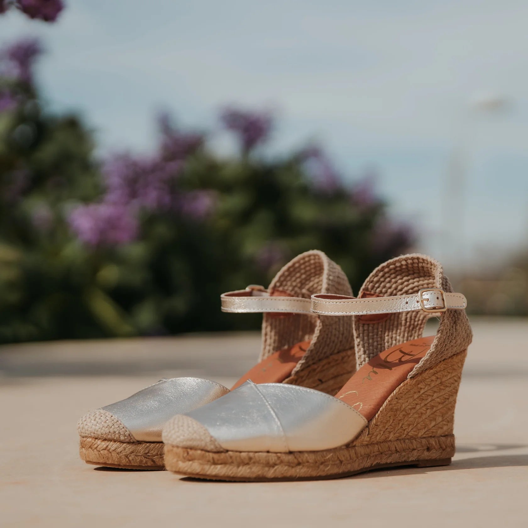 Women's Esparto Wedges 1502Blu Leather