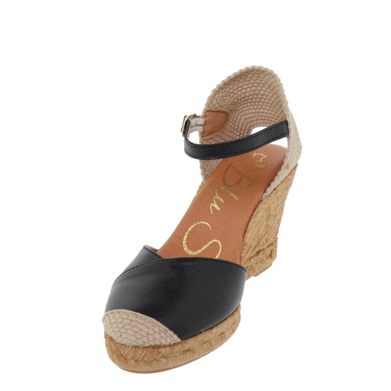 Women's Esparto Wedges 1502Blu Leather