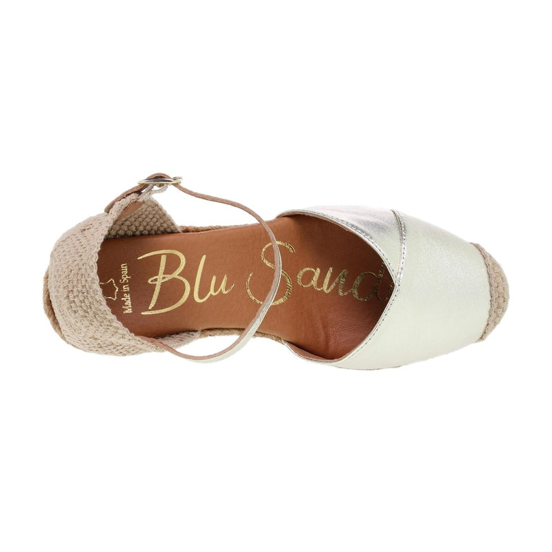 Women's Esparto Wedges 1502Blu Leather