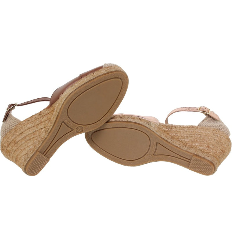 Women's Esparto Wedges 1502Blu Leather