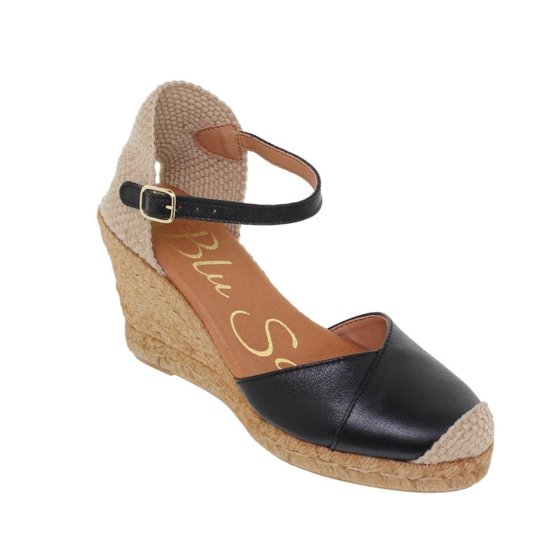 Women's Esparto Wedges 1502Blu Leather