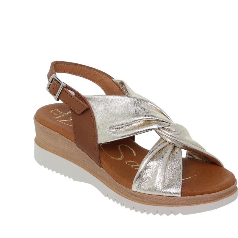 WOMEN'S LEATHER SANDAL 921BLU SS25